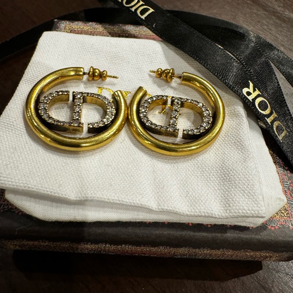 Dior Jewelry - Dior CD logo hoop earrings with crystals